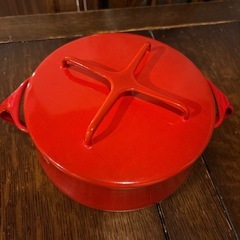 DANSK 赤 ホーロー鍋18cmの画像