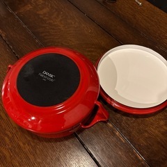 DANSK 赤 ホーロー鍋18cmの画像