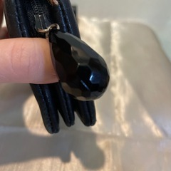 ツモリチサト、ドロップ柄水滴モチーフ 二つ折り財布 黒/マルチカラー､レザーの画像