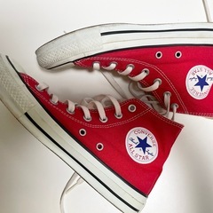 CONVERSE ALL STAR ハイカットスニーカー レッド24.5センチの画像