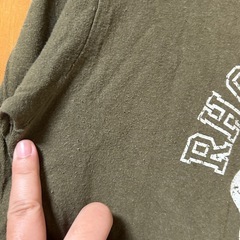 処分価格　古着　大きいサイズ　ゆったり　ダークグリーン　長袖Tシャツ　3L XXLの画像