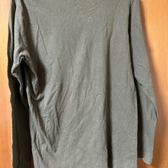 処分価格　古着　大きいサイズ　ゆったり　ダークグリーン　長袖Tシャツ　3L XXLの画像