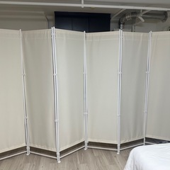パーテーション 間仕切り 180cm アイボリーホワイトフレームの画像
