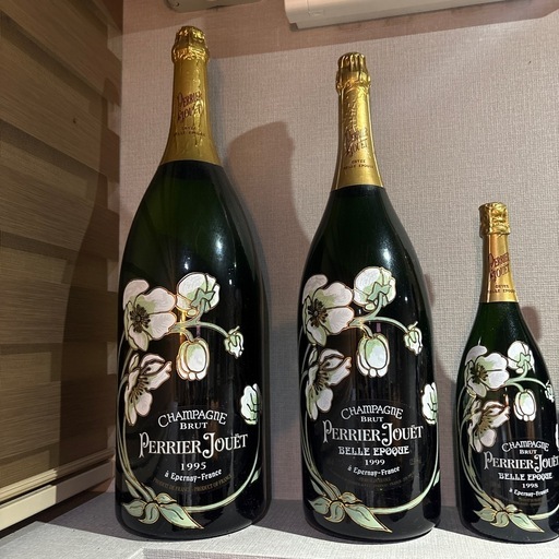 PERRIER JOUET BELLE EPOQUE他　 展示用ダミーボトルセット  空瓶 空ボトル シャンパン シャンパーニュ　デモ