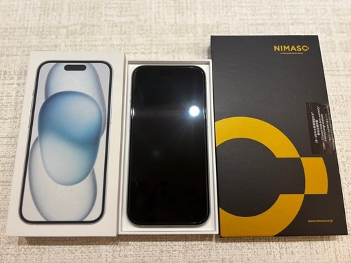 iPhone15 128GB ブルー SIMフリー 箱あり 超美品 NIMASOフィルム＆ケース付　その①