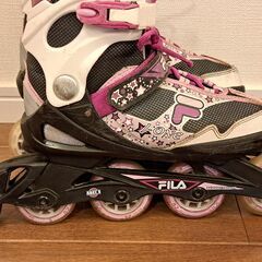 FILA SKATES J-ONE COMBO 2SET インラインスケート 3点プロテクターセット キッズ ジュニア 子供用 ピンク　サイズ: Ｌ（22.5cm-25.5cm)の画像