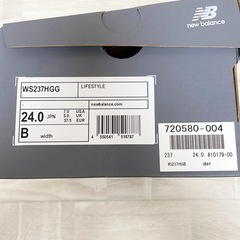 【新品】New Balance WS237HGG グレーx白 24cmの画像
