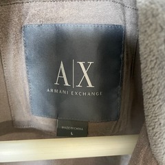 A/X ARMANI EXCHANGE アルマーニ ジップベスト フリース　メンズ サイズL グレー フリースベスト ベストの画像
