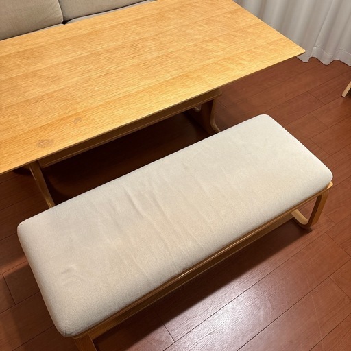 引き渡し先確定済 - 無印良品 オーク材ダイニングセット（テーブル＋ベンチ＋ソファチェア2脚） リビングにも最適！ 