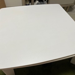 こたつ机　リバーシブル天板　ホワイト&ナチュラル木目調の画像