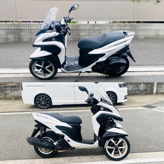 ヤマハトリシティ125 人気の白黒カラー♪低走行でお値打ちな一台♪ [普通自動車免許仕様へ改造可]の画像
