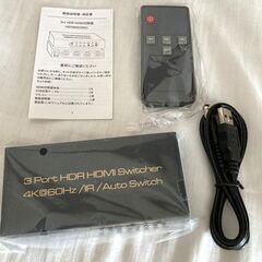 ☆HDMI2.0切替器3入力1出力自動＆手動切替 4K60Hz3D HDCP2.2HDR対応◆PS5・PS4・Nintendo・Switch・FireTV Stick対応セレクターの画像
