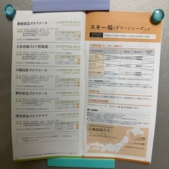 東急不動産株主優待ゴルフ場・スキー場(グリーンシーズン)割引券2枚
の画像