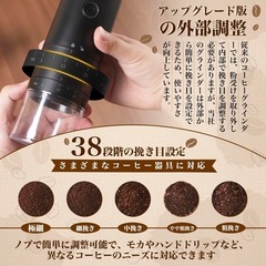 新品 電動コーヒーミル 充電式 小型軽量 アウトドアにもの画像