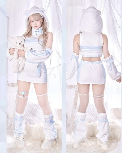 天使界隈..トムボーイべアファーフーディーセットアップ《ハロウィンコスプレ8点セット》【Malymoo】