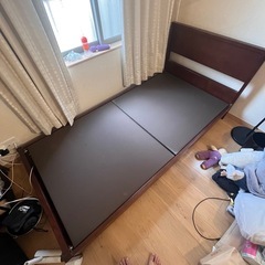 シングルベッド　ダークブラウンの画像