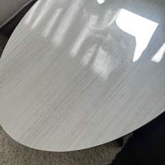 こたつ　楕円　テーブル　リバーシブル　白　ホワイト　木目　茶色の画像