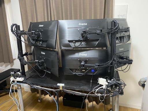 8画面PCモニターセット　4画面モニターアーム× 2 FX 株　デイトレ　ゲーム
