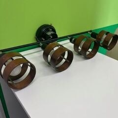 ウッド調 おしゃれな４連シーリングライト ストレートの画像