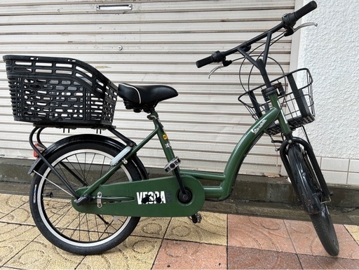 VESPA カゴ付き　ミニベロ　20インチ　小型自転車　ギア付き