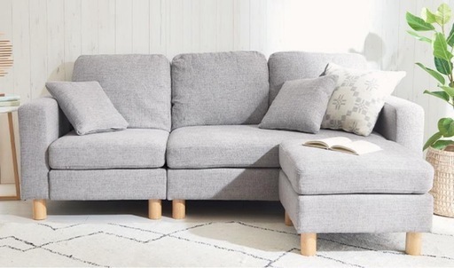 【済】アイリスオーヤマ 3人掛けカウチソファ