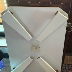 白いローテーブル 折りたたみ可の画像