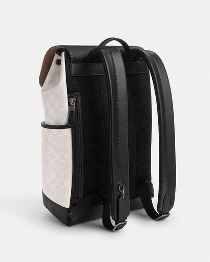 【新品同様】COACH　完売品 定価10万円超 コーチ リュックサック 男女兼用 アイボリー PVCレザートラック
