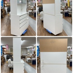ジモティー限定価格！S382 ⭐ NITORI ニトリ キッチンボード レジューム120 ソフトクローズ搭載 幅119.5cm USED 美品の画像