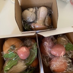 未使用　おままごと　食べ物　木製　の画像