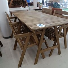 リユースのサカイ栃木店★ジモティ割あり★ IKEA アスクホルメン ダイニングセット4人用 ブラウン W153.5×D73×H72 クリーニング済み TC10702の画像