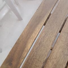 リユースのサカイ栃木店★ジモティ割あり★ IKEA アスクホルメン ダイニングセット4人用 ブラウン W153.5×D73×H72 クリーニング済み TC10702の画像