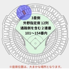 9月22日(月)ホークスvs オリックス  3塁側 　外野指定席   通路側含む２枚 （QR チケット）　タオルマフラー貰えます！の画像