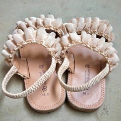 西松屋 フリル付きベビーサンダル 16センチの画像