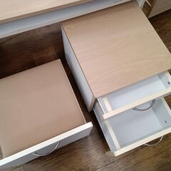 ★リユースのサカイ水戸店★PCデスクナチュラル×ホワイトH55.5×D45.5×W90クリーニング済みMT5472の画像