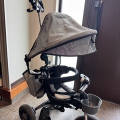 三輪車　日除付き　手押し可能の画像
