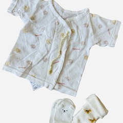 新生児　セレモニーセット　フォーマル　baby 退院服　私服　くまちゃん柄　きりんちゃん柄の画像