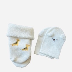 新生児　セレモニーセット　フォーマル　baby 退院服　私服　くまちゃん柄　きりんちゃん柄の画像