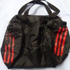(MM-529) adidas アディダス  ハンド ショルダー ミニボストンバッグ ブラック×レッド  中古の画像
