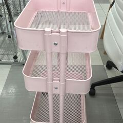 ★リユースのサカイ千葉中央店★  キャスター付きワゴン ピンク H79×D35×W45 クリーニング済み TC4630の画像