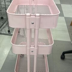 ★リユースのサカイ千葉中央店★  キャスター付きワゴン ピンク H79×D35×W45 クリーニング済み TC4630の画像
