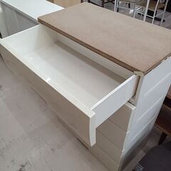 リユースのサカイ栃木店★ジモティ割あり★  プラチェスト ホワイト W75.4×D41×H99.5 クリーニング済み TC10705の画像