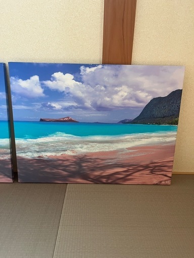 絵　ハワイ 3連　海
