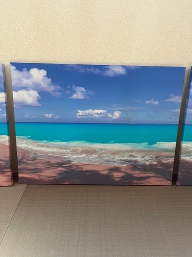 絵　ハワイ 3連　海