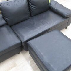 ジモティー割引🏷️【ジャングルジャングル岸和田和泉インター店】Ｌ字カウチソファ ブラック 和泉市 堺市 岸和田市 泉大津市 高石市 泉北郡熊取町の画像