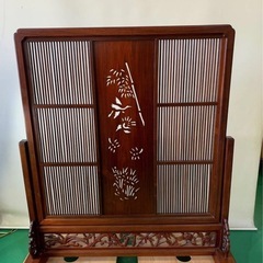 高級唐木 衝立 透かし彫り 花梨材 家具 インテリア ついたて パーテーション★直接引き取り大歓迎 中国 古美術品の画像