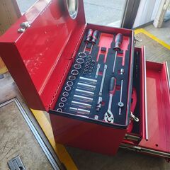 中古美品　工具セット（３段箱付き）不足工具あり　ノーブランドの画像
