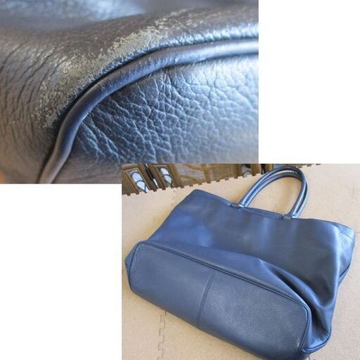 COACH トートバッグ ネイビー系 鞄 カバン ストラップ付ショルダー