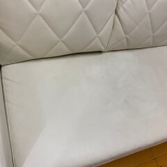 3人掛けソファ　オットマン付き　カウチソファ　ホワイトの画像
