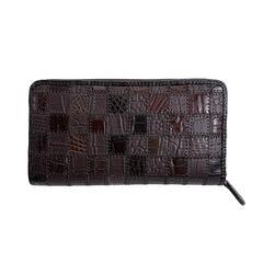 クロコダイル S-541 長財布 ニコチン  CROCODILE パッチワーク マットの画像