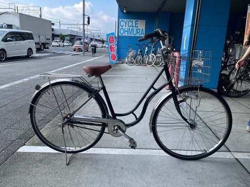 【大人用】整備済 サイモト 27型ハシゴ 中古自転車 黒茶色 <自転車のオオムラ 静岡店>